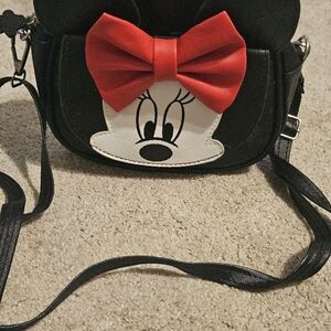 Disney Black and Red Minnie Mouse Kids Crossbody Bag